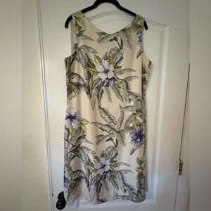 Vintage Tommy Bahama Cream Floral Sheath Dress
